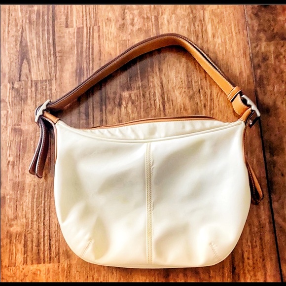 Coach Handbags - Coach Bag white with leather strap